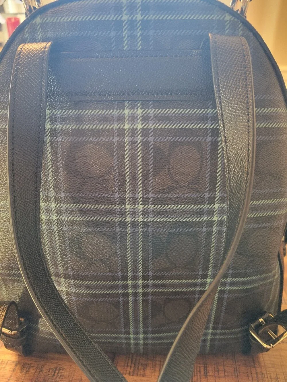 Coach Jordyn Backpack Signature Canvas Plaid F80051 Like New